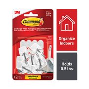 Command Wire Hooks Multi-Pack, Small, 0.5 lb Cap, Wht, 9 Hooks, 12 Strips 17067-9ES